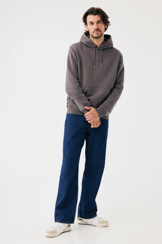IQONIQ Joshua Unisex mikina s kapucňou z rec. bavlny antracitová XXL 10