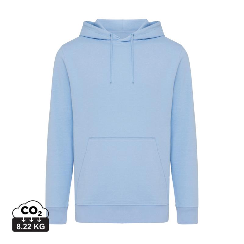 Ľahká mikina s kapucňou IQONIQ Rila z recykl. bavlny sky blue XXXL
