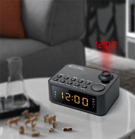 Rádiobudík, s projekciou času na stenu, MUSE, "M-178P", čierne 2