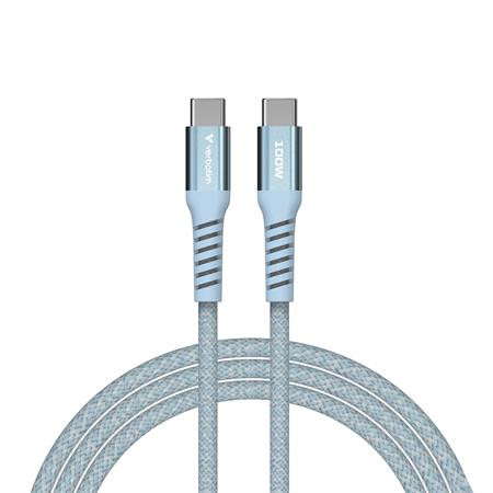 USB kábel, USB-C - USB-C, 1,2 m, 100W, magnetický, VERBATIM, modrý 3