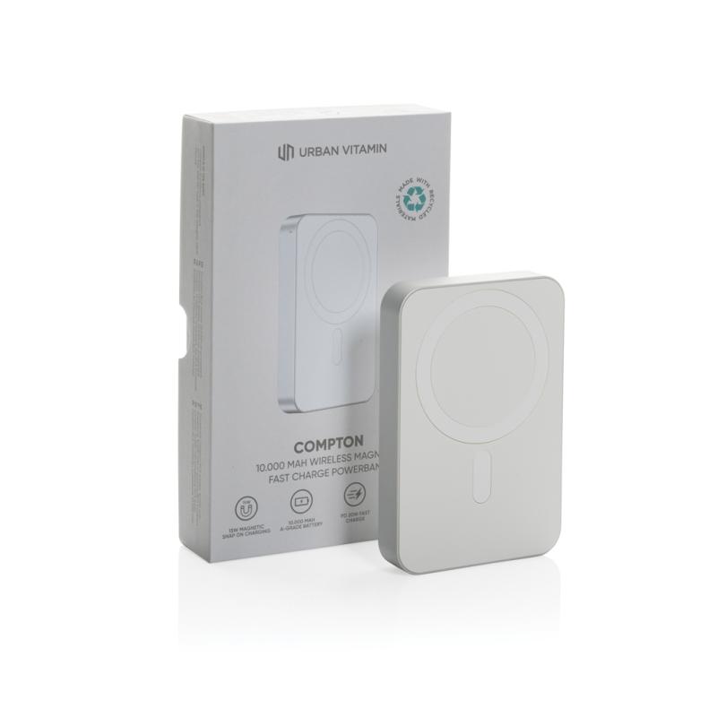 Powerbanka 10000mAh Urban Vitamin Compton z RCS alu a plastu strieborná 16