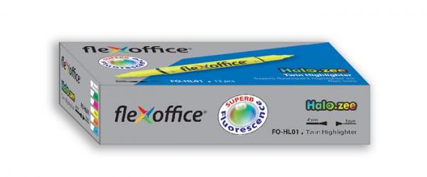 Zvýrazňovač, 1,0/4,0 mm, obojstranný, FLEXOFFICE "HL01", zelený 3