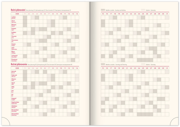 NOTIQUE Týždenný diár Panama 2026, tmavomodrý, 15 x 21 cm 3