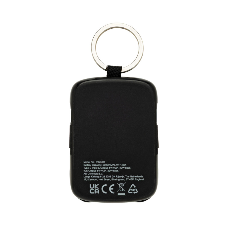 Nexo RCS kľúčenka s powerbankou 2000 mAh a int. káblami čierna 7