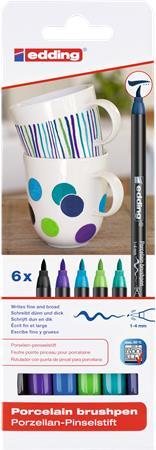 Popisovač na porcelán, sada, EDDING  "4200 Cool color", 6 rôznych farieb 1