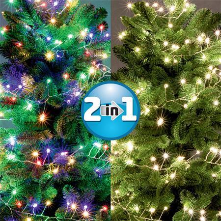 Svetelná reťaz, vonkajšia a vnútorná, 600 microLED, farebná/teplá biela, 9 m, HOME 1