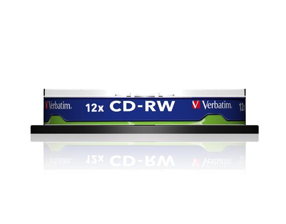 CD-RW disk, prepisovateľný, SERL, 700MB, 8-10x, 10 ks, cake box, VERBATIM 2