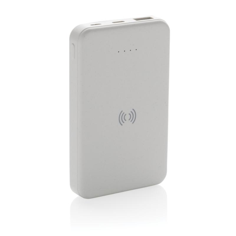 Bezdrôtová powerbanka 5000 mAh 5W z RCS recykl. plastu biela 1