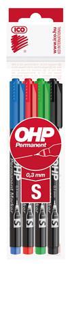 Permanentný popisovač, sada, OHP, 0,3 mm, S, ICO, 4 rôzne farby 1
