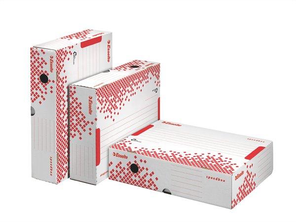 Archívny box, A4, 80 mm, recyklovaný kartón, horizontálny, ESSELTE "Speedbox", biely 1