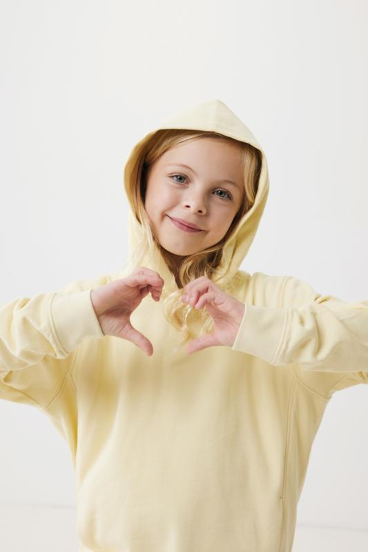 Detská mikina s bočnými vreckami IQONIQ Yengo z rec. bavlny cream yellow 7-8r (122-128cm) 12