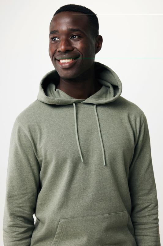 Nefarbená mikina s kapucňou IQONIQ Torres z recykl. bavlny heather green XL 20