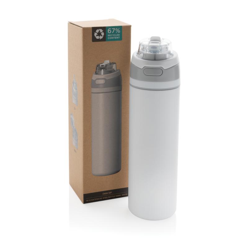 Uzatvárateľná fľaša Omni Sip 720ml z RCS recyklovanej ocele biela 12