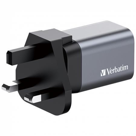 Sieťová nabíjačka, 1xUSB-C PD (35W), USB-A QC 3.0, EU/UK/US, GaN, VERBATIM 4