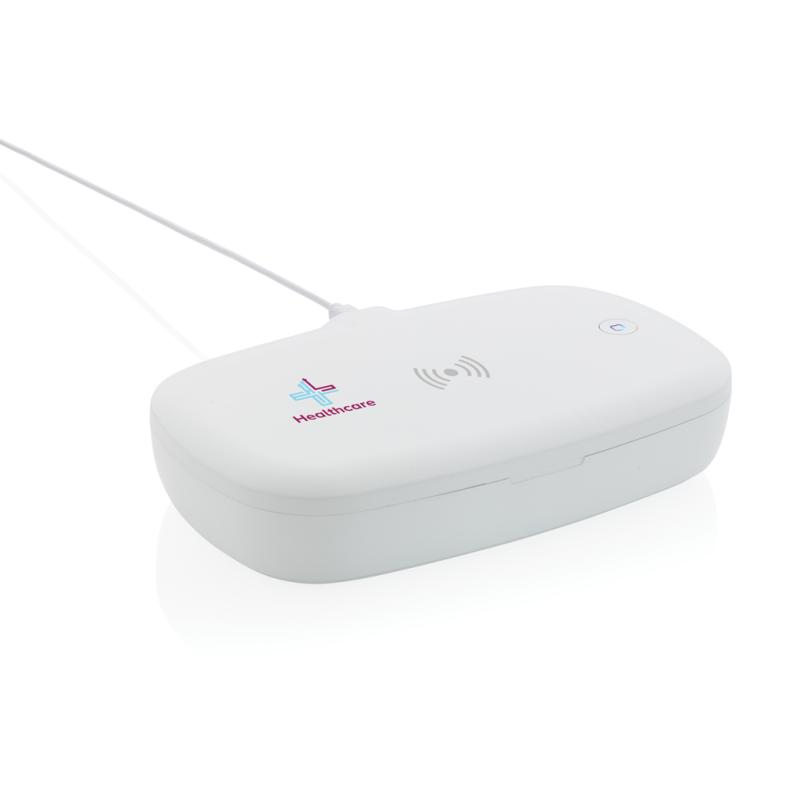 UV-C sterilizačný box s bezdrôtovým nabíjaním 5W biela 15