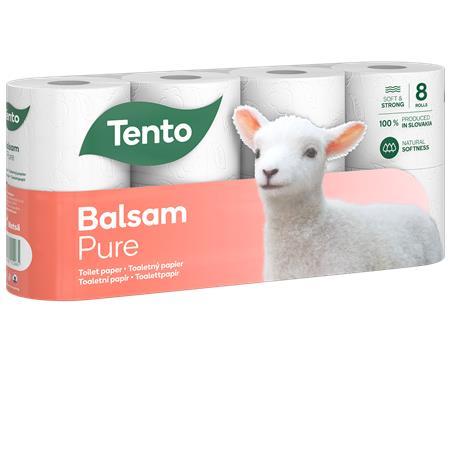 Toaletný papier, 3-vrstvový, malý kotúč, 8 kotúčov, TENTO "Balsam Pure", biela 2
