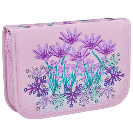 Peračník, s chlopňami, na zips, plný, LEGO "Flowers", ružový, vzorovaný 1