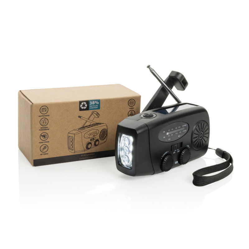 RescueWave RCS núdzové rádio z recyklovaného plastu čierna 10