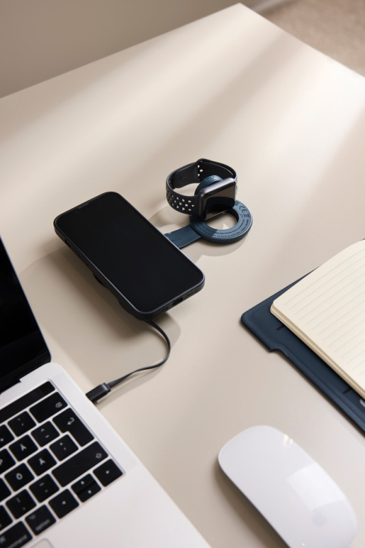 VINGA Baltimore RCS 2v1 bezdrôtová 15W cestovná nabíjačka námornícka modrá 9