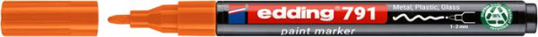 Lakový popisovač, 1-2 mm, PCR, EDDING „791“, oranžový 2