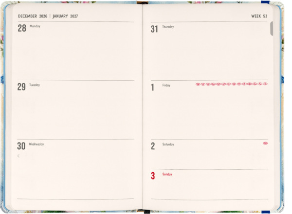 NOTIQUE Weekly Purse size planner Birds 2027, 9,8 x 14,5 cm 1