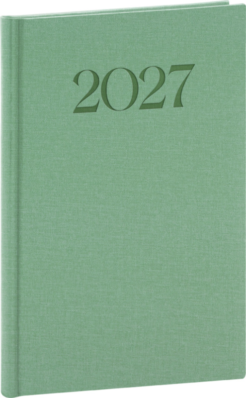 NOTIQUE Týždenný diár Biella 2027, zelený, 15 x 21 cm