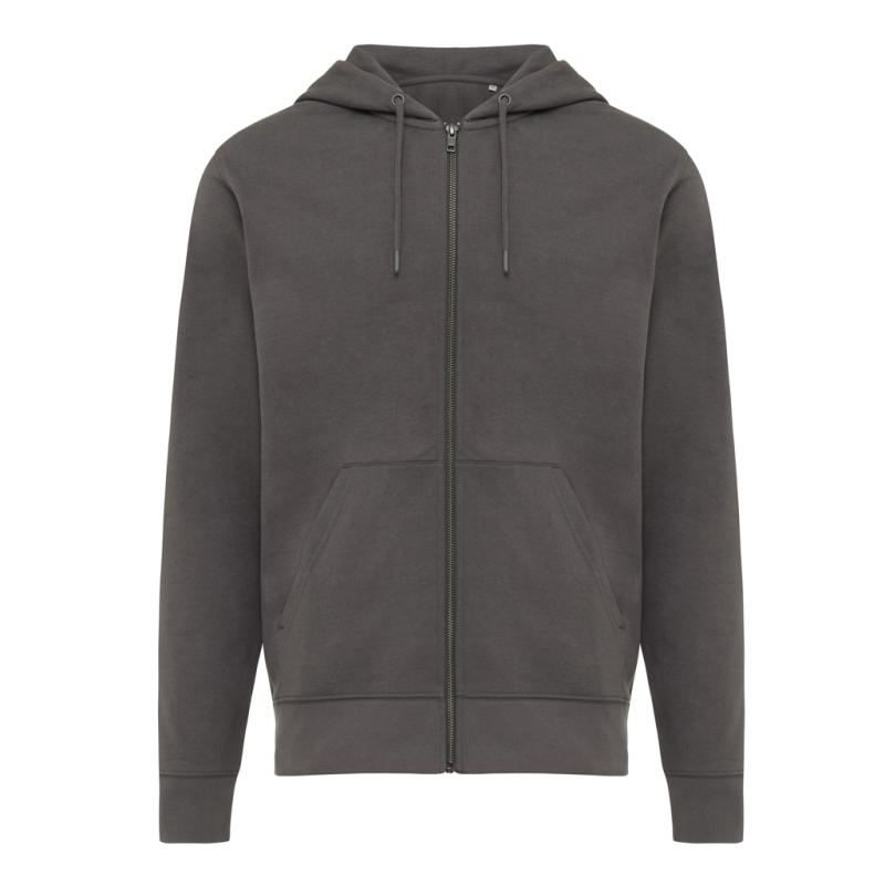 Mikina na zips s kapucňou IQONIQ Abisko z recykl. bavlny antracitová XXXL 1