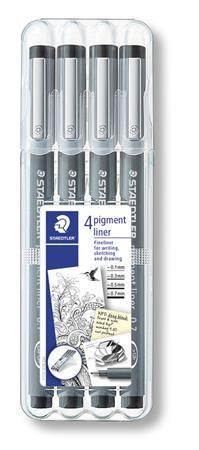 Liner, sada, STAEDTLER "Pigment Liner", čierny 1