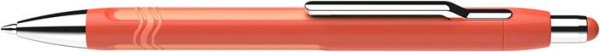 Guľôčkové pero, 0,7 mm, tlačidlové, s oranžovým telom, SCHNEIDER "Epsilon XB", modré 1