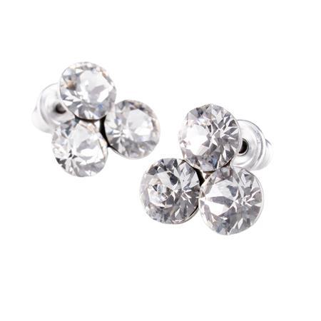 Náušnice, s prírodne bielym SWAROVSKI® krištáľom, 11 mm, ART CRYSTELLA® 1