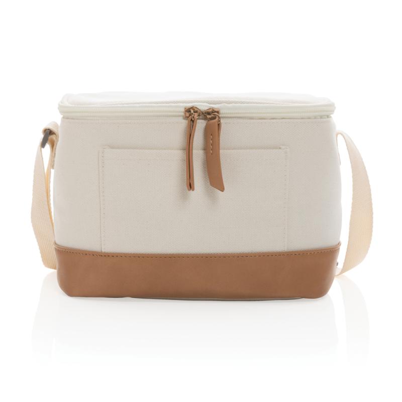 Malá chladiaca taška Impact z 16 oz. recykl. canvas AWARE™ off white 3