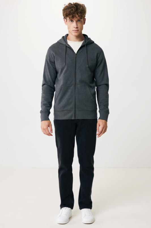 Mikina na zips s kapucňou IQONIQ Abisko z recykl. bavlny heather anthracite XL 12
