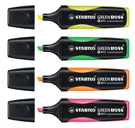 Zvýrazňovač, 2-5 mm, STABILO "Green Boss", žltý 2