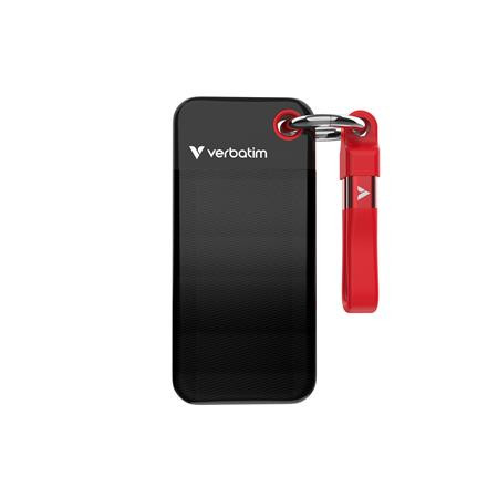 SSD (externá pamäť), 1TB, USB 3.2 Gen2, VERBATIM "Pocket SSD", čierna/červená 1