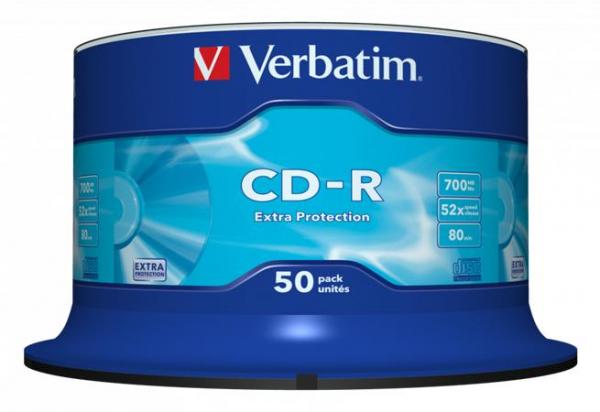 CD-R disk, 700 MB, 52x, 50 ks, cake box, VERBATIM "DataLife" 2
