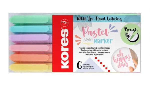 Fixky, sada, KORES "Pastel Style", 6 pastelových farieb 1
