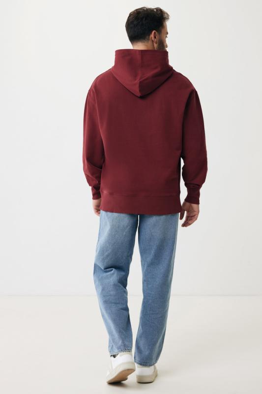 Mikina s kapucňou IQONIQ Yoho relaxed fit z recykl. bavlny vínovo červená L 13