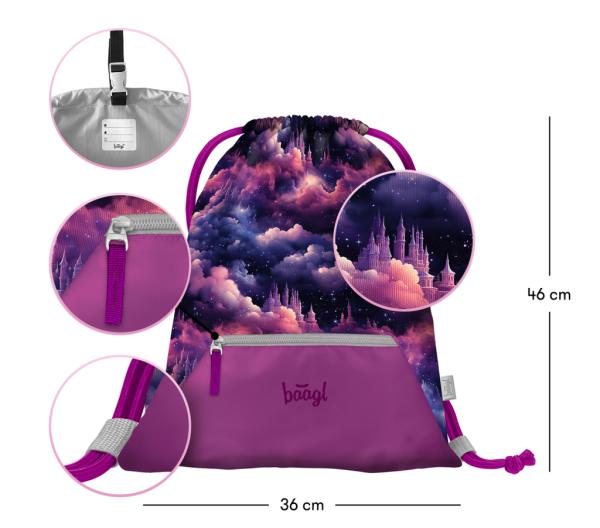 BAAGL Vrecko s priehradkou na zips Jednorožec Kráľovstvo 2
