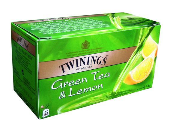 Zelený čaj, 25x1,6 g, TWININGS "Green Tea & Lemon” 1