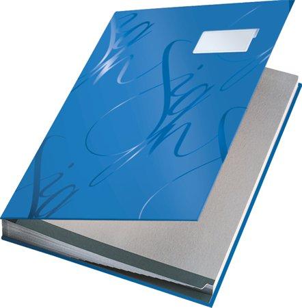 Podpisová kniha, A4, 18 listový, kartón, LEITZ "Design", modrá 1