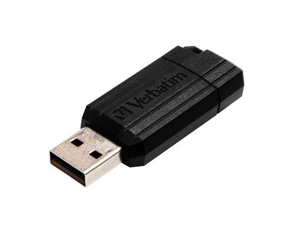 USB kľúč, 16GB, USB 2.0, 10/4MB/sec, VERBATIM "PinStripe", čierna 2