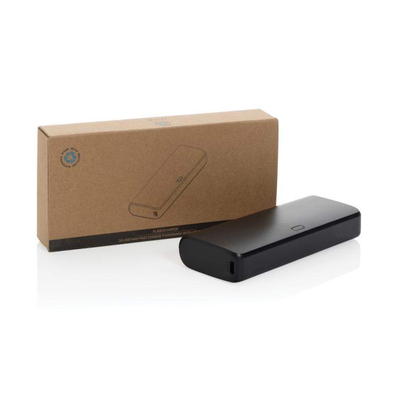 Rýchla powerbanka 20000mAh FlashCharge z RCS recykl. plastu čierna 13