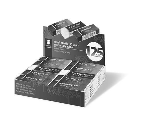 Guma, displej, STAEDTLER "Mars® Plastic 526, 125 years", modrá-zelená-fialová 1