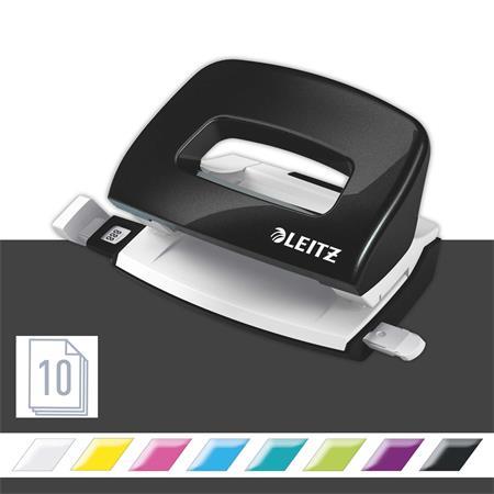 Dierovačka, dvojdierová, 10 listov, kovová, mini, LEITZ "Nexxt Wow", čierna 2