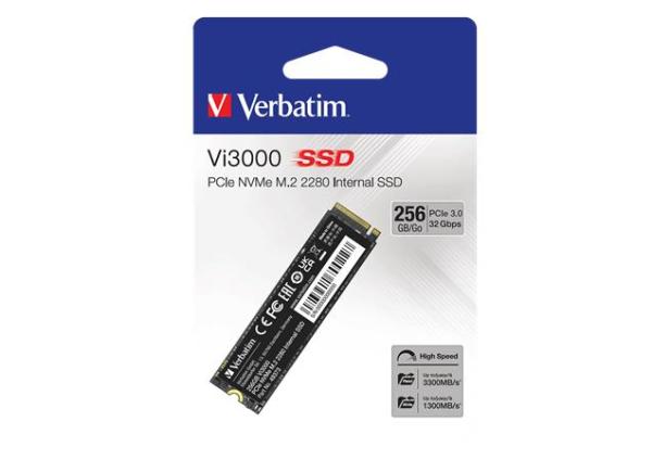 SSD (vnútorná pamäť), 256GB, PCIe NVMe M2, 3300/1300 MB/s, VERBATIM "Vi3000" 2