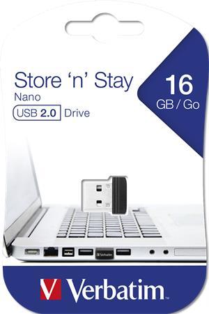 USB kľúč, 16GB, USB 2.0, 10/3MB/sec, VERBATIM "Nano 1