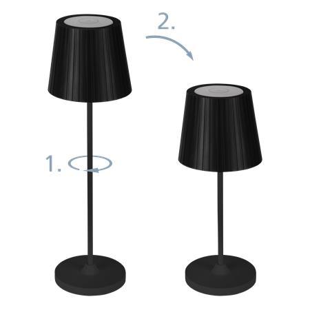 Stolová lampa, nabíjateľná, USB, LED 3,8W EGLO "Cabozo", čierna 2