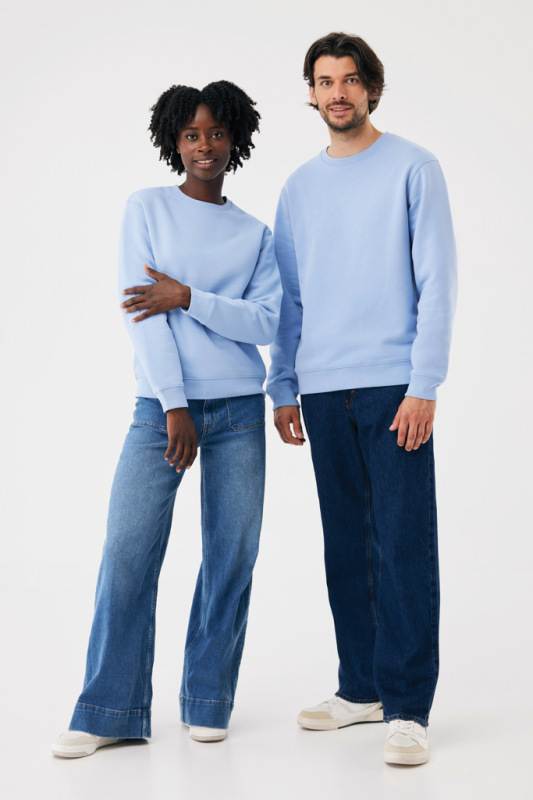 IQONIQ Toria Unisex mikina s okrúhl. výstrihom z rec. bavlny sky blue S 16