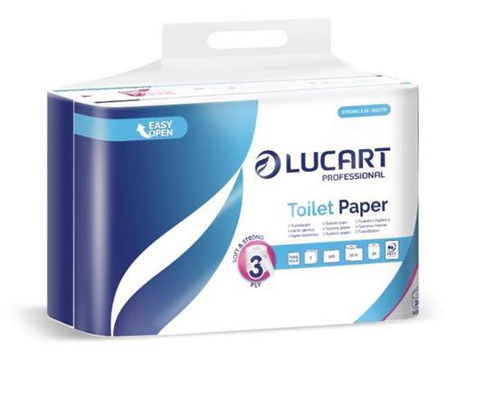 Toaletný papier, 3-vrstvový, malý kotúč, 24 kotúčov, LUCART "Cash and Carry Strong 3.24",