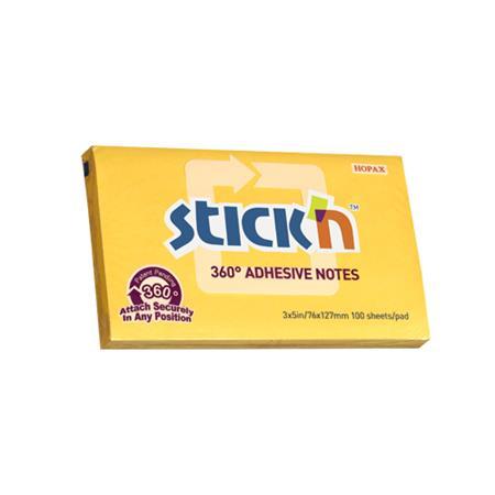 Samolepiaci poznámkový blok, 76x127 mm, 100 listov, STICK N, žltá 1